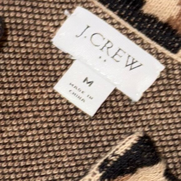 J.Crew Leopard Print Mid‑Length Cotton Cardigan - Picture 4 of 8